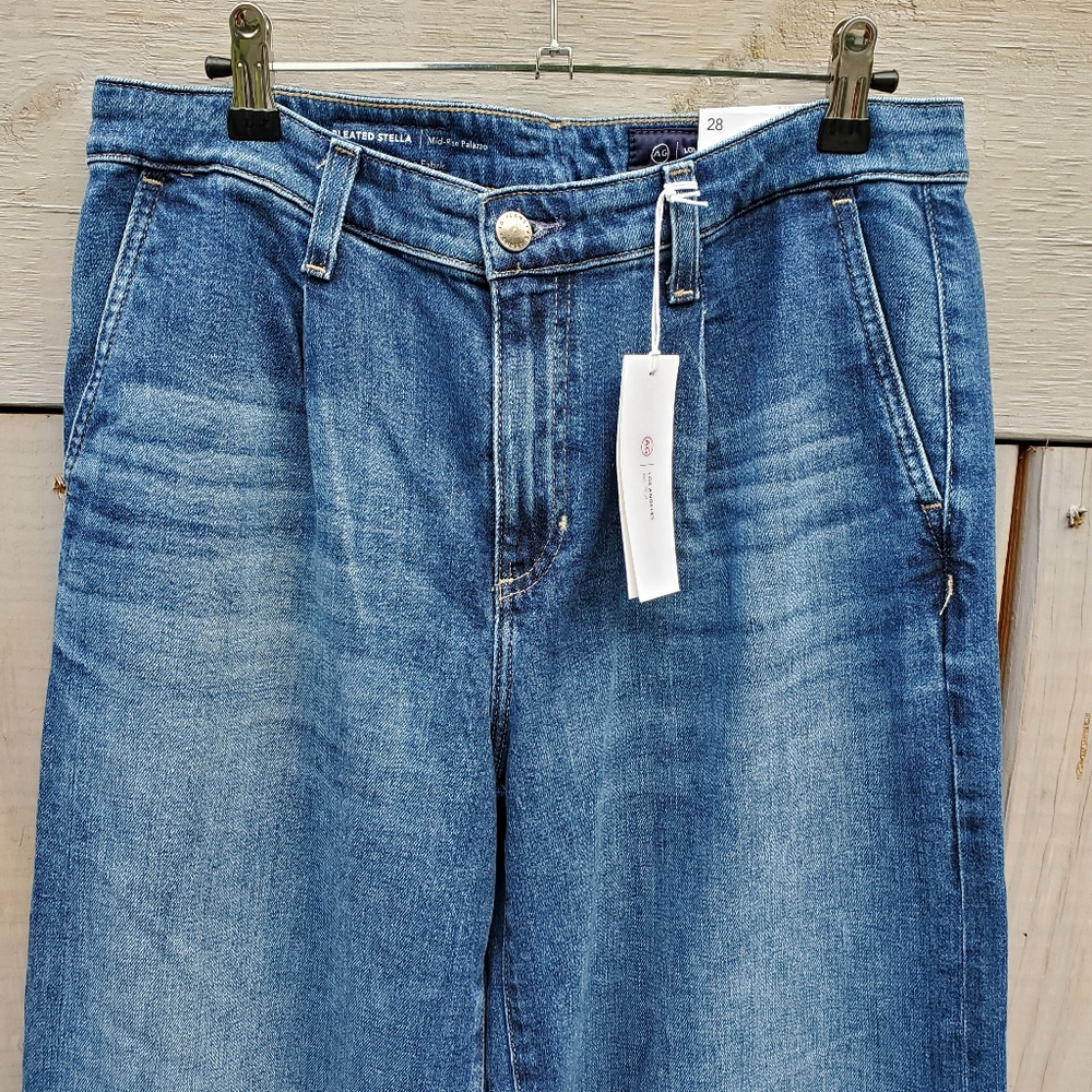 AG Adriano Goldschmied Blue Flare Jeans NWT - Picture 5 of 13